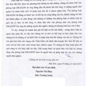 Văn phòng luật sư tại Hà Nội nhận đơn mời luật sư của đại diện 15 hộ gia đình tại Sóc Sơn