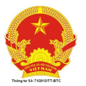 Văn phòng luật sư Hà Nội: Thông tư Số: 71/2013/TT-BTC Bộ tài chính