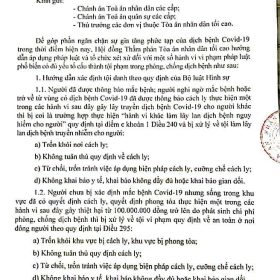 Ý nghĩa của văn bản số 45/TANDTC-PC về xét xử tội phạm liên quan đến phòng chống dịch bệnh Covid -19