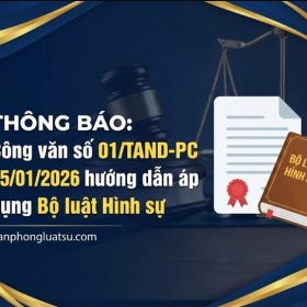 Công văn số 01/TAND-PC ngày 05/01/2026 hướng dẫn áp dụng Bộ luật Hình sự