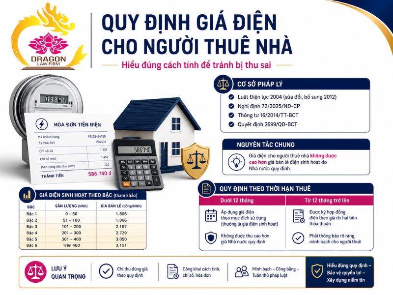 Chủ nhà thu tiền điện sai quy định