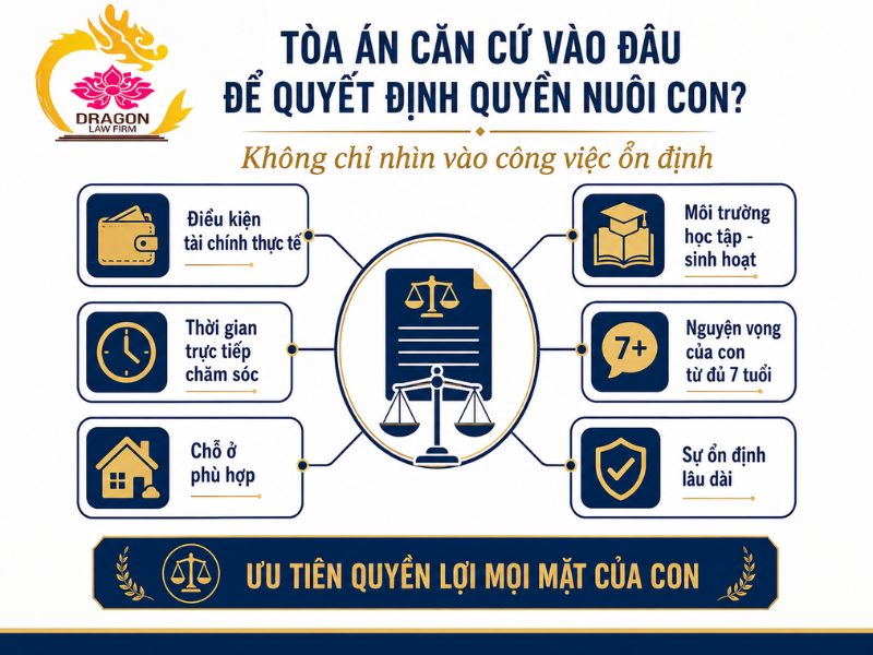 Không có việc ổn định có giành quyền nuôi con được không?
