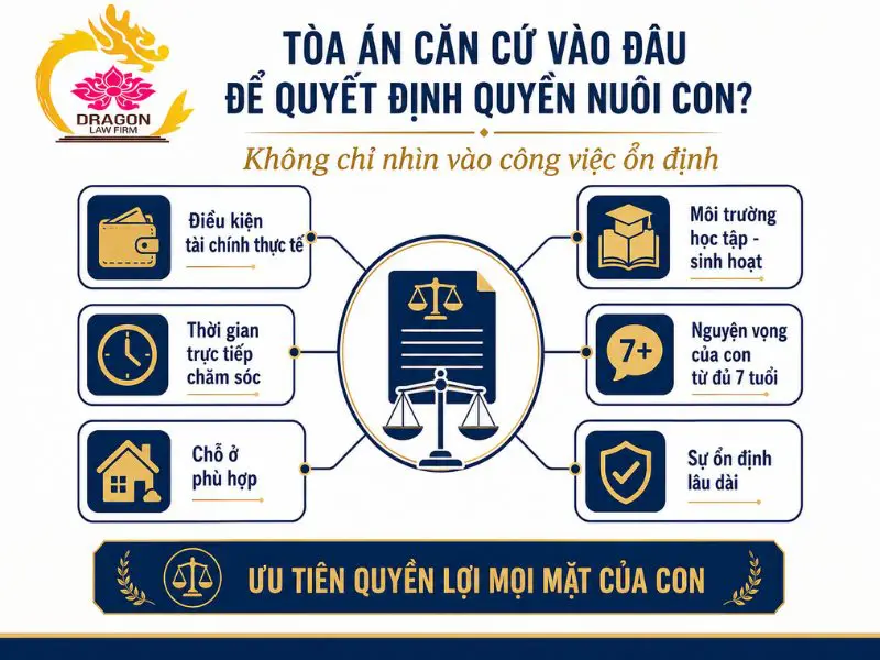 Không có việc ổn định có giành quyền nuôi con được không?
