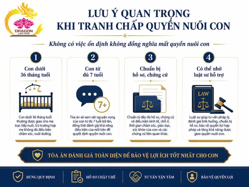 Không có việc ổn định có giành quyền nuôi con được không?